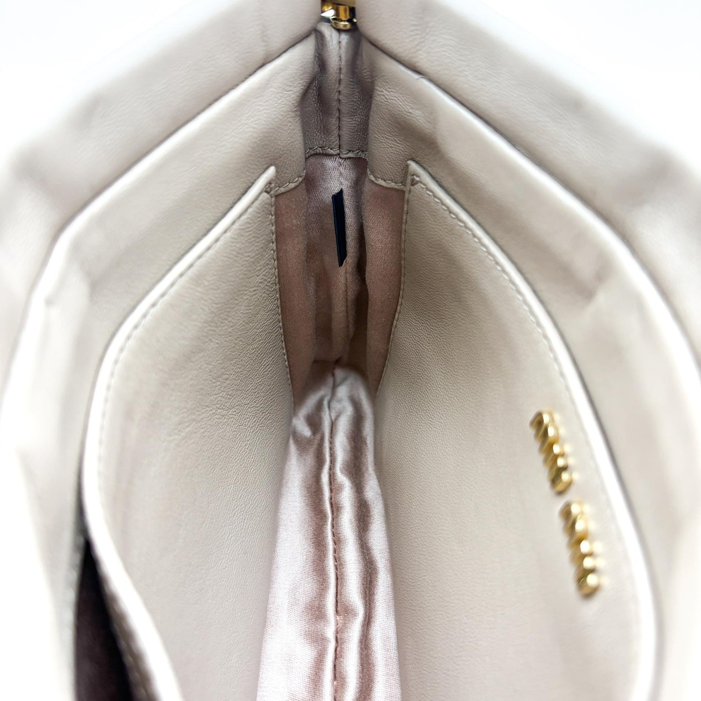 Miu Miu Matelassé Napa leather shoulder bag cameo