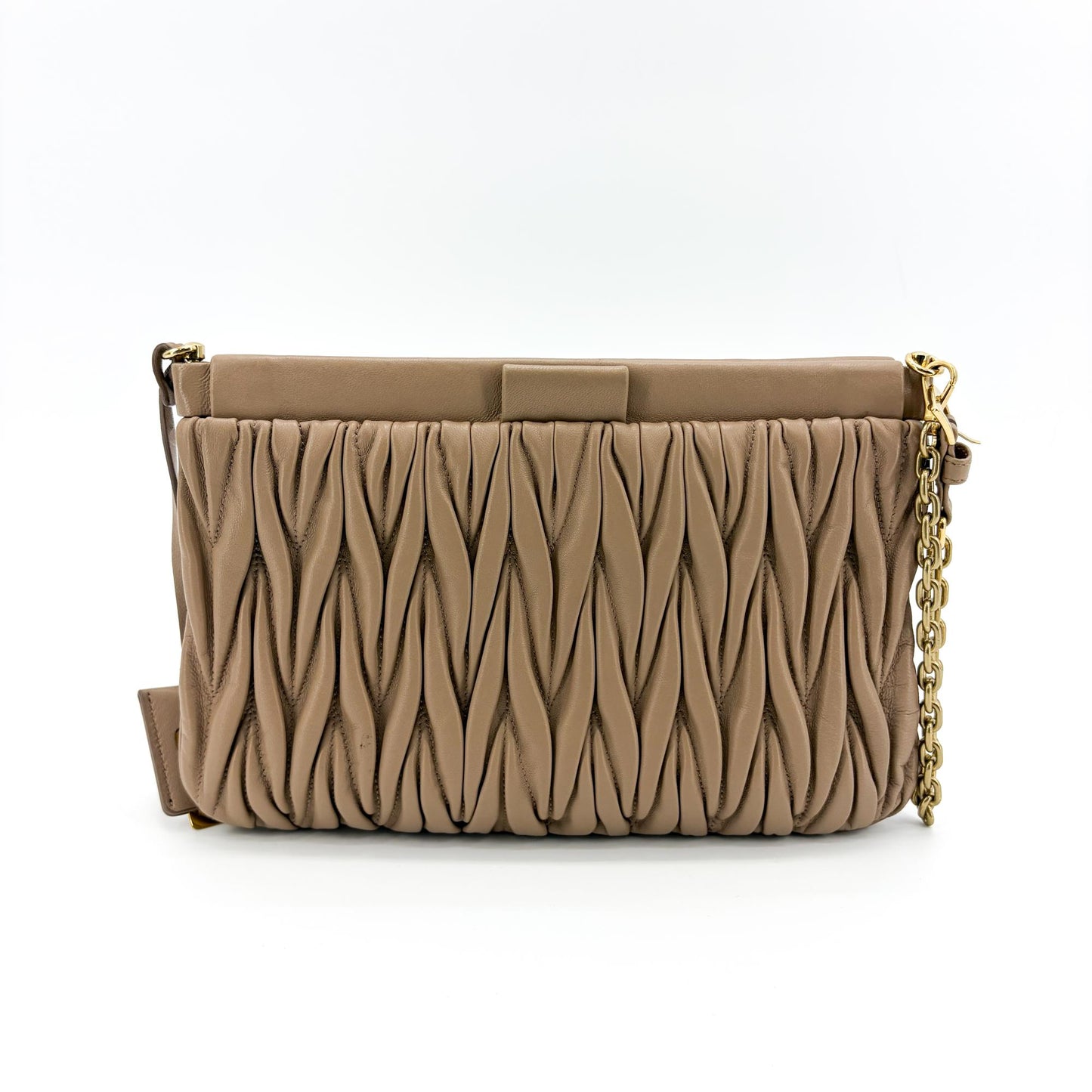 Miu Miu Matelassé Napa leather shoulder bag cameo