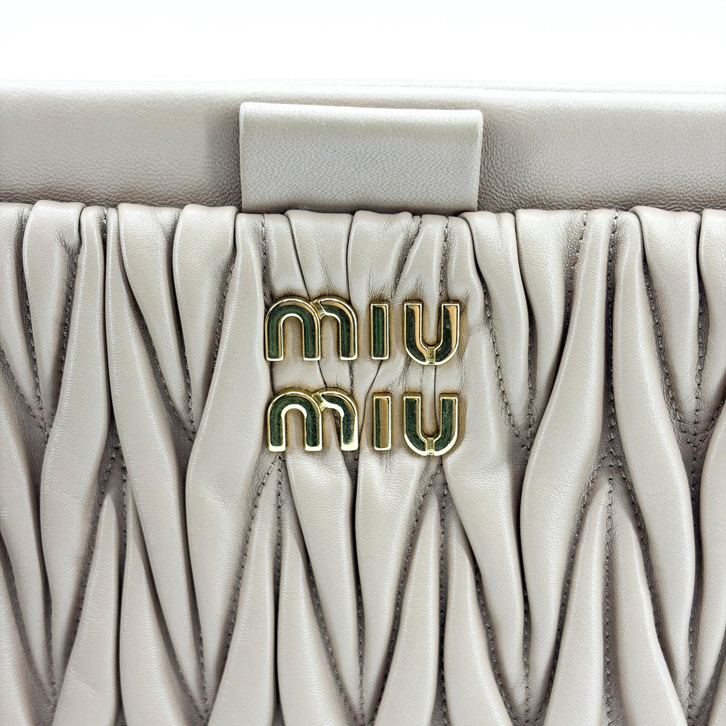Miu Miu Matelassé Napa leather shoulder bag cameo