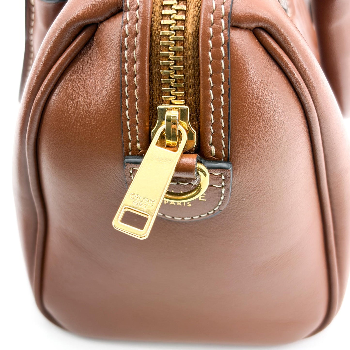 Celine Small Boston Bag Smooth Calfskin Cuir Triomphe Tan