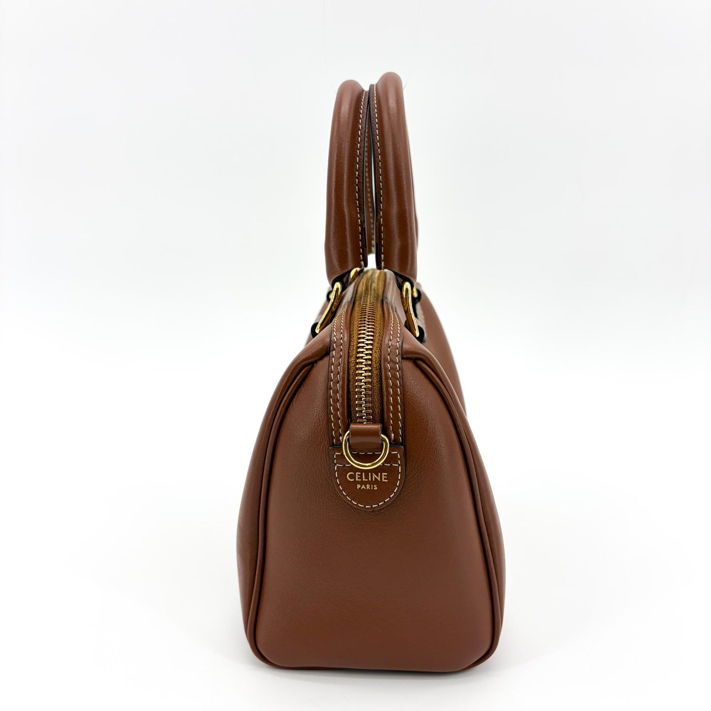 Celine Small Boston Bag Smooth Calfskin Cuir Triomphe Tan