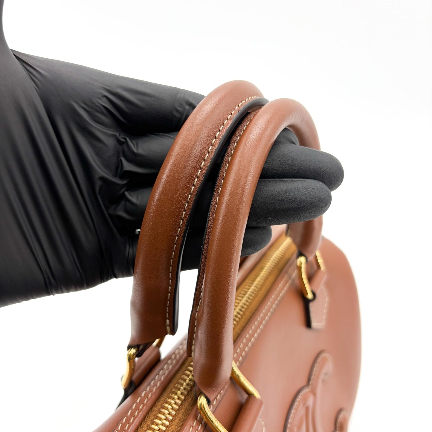 Celine Small Boston Bag Smooth Calfskin Cuir Triomphe Tan