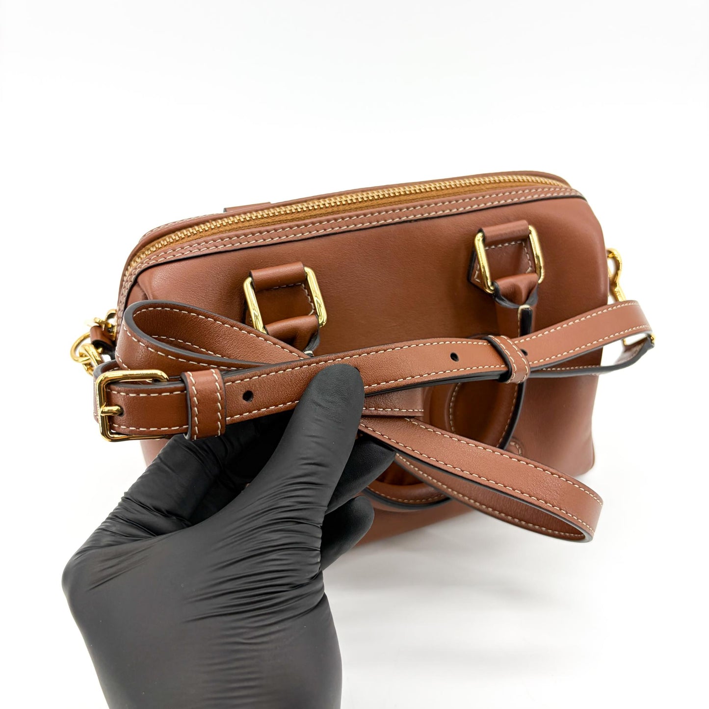 Celine Small Boston Bag Smooth Calfskin Cuir Triomphe Tan