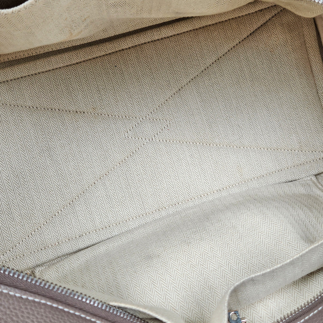 Hermès Size 35 Victoria 2 Étoffe Square "L" Engraved Tote Bag