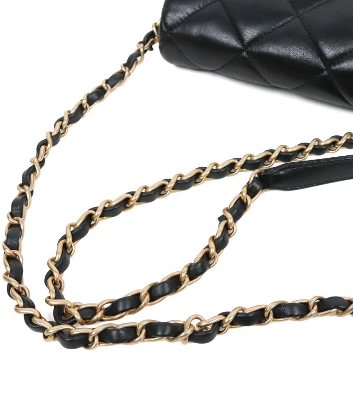 Chanel Black Lambskin Heart Turn-Lock Flap Shoulder Bag