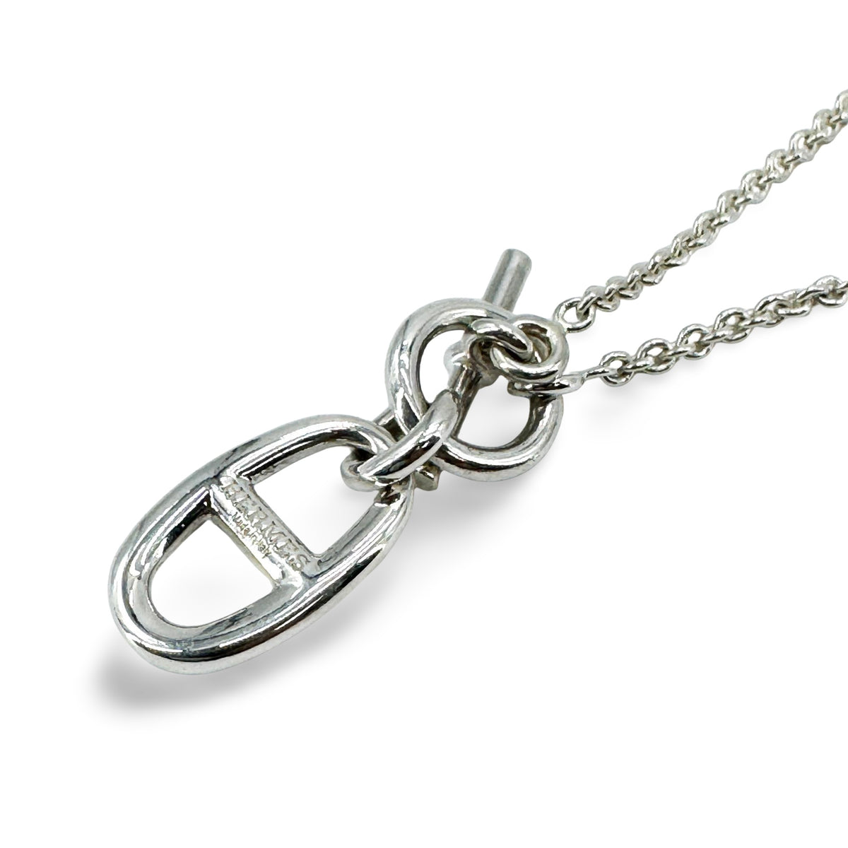 Hermès Chandal Pendant Necklace Silver