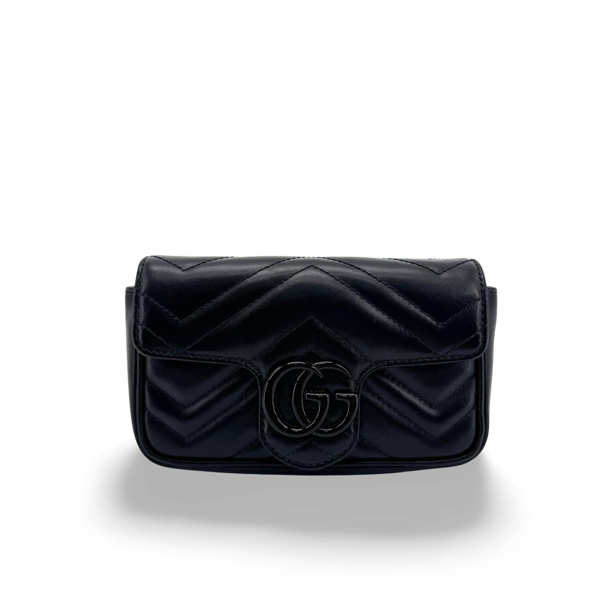 Gucci GG Marmont Super Mini Crossbody Bag All Black