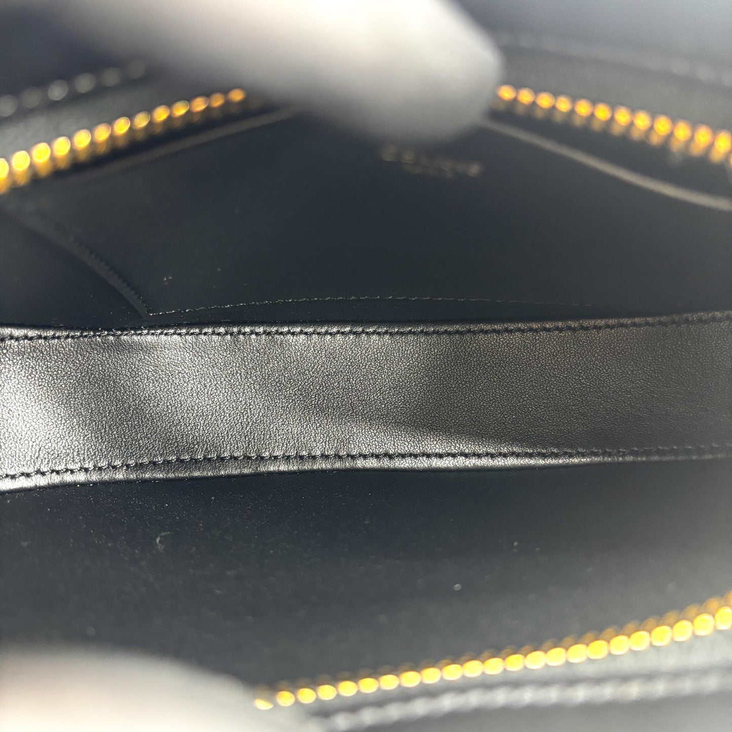 Celine Triomphe Tilly Bag Shiny Calfskin Black