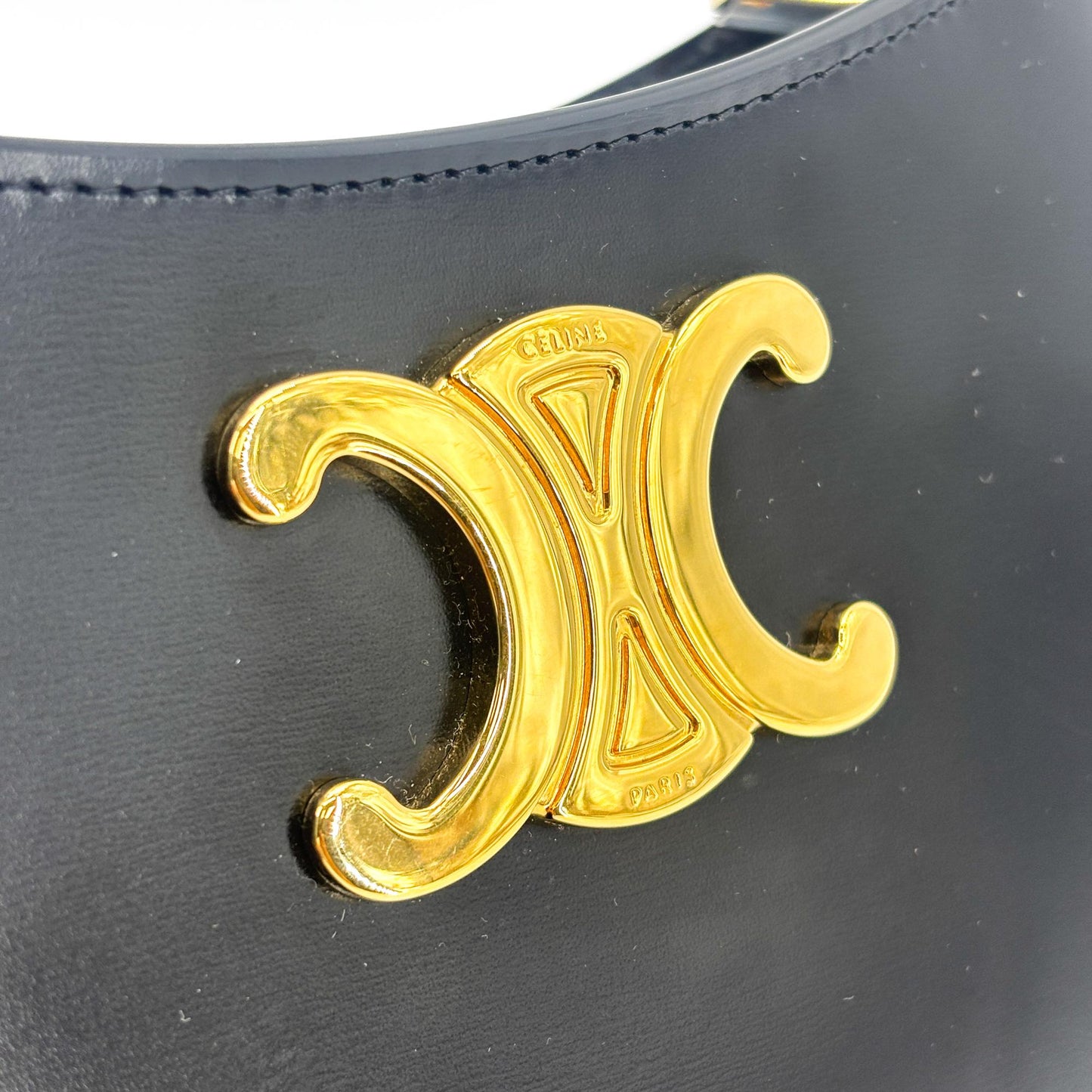 Celine Triomphe Tilly Bag Shiny Calfskin Black