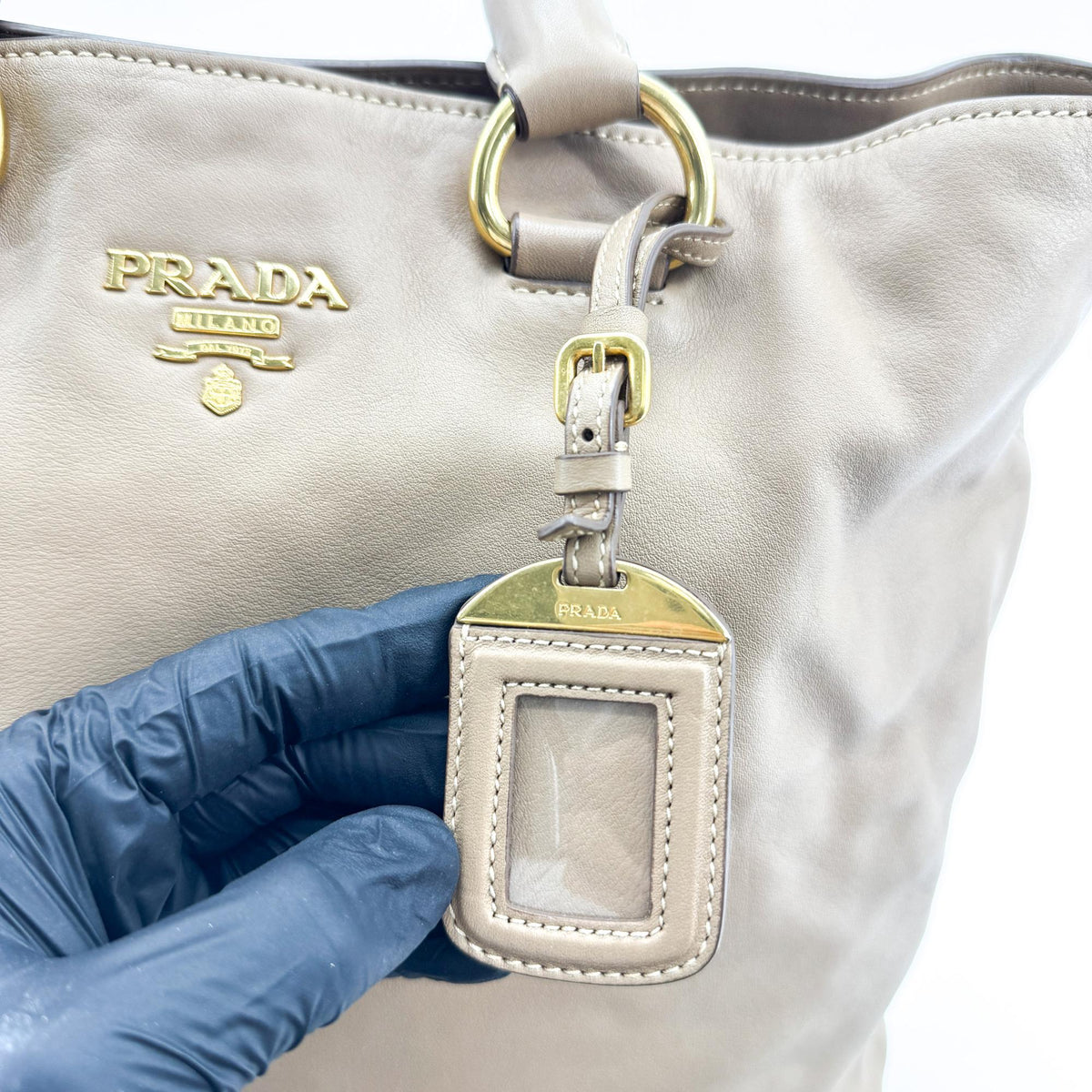Prada Vitello Daino Tote Bag Brown