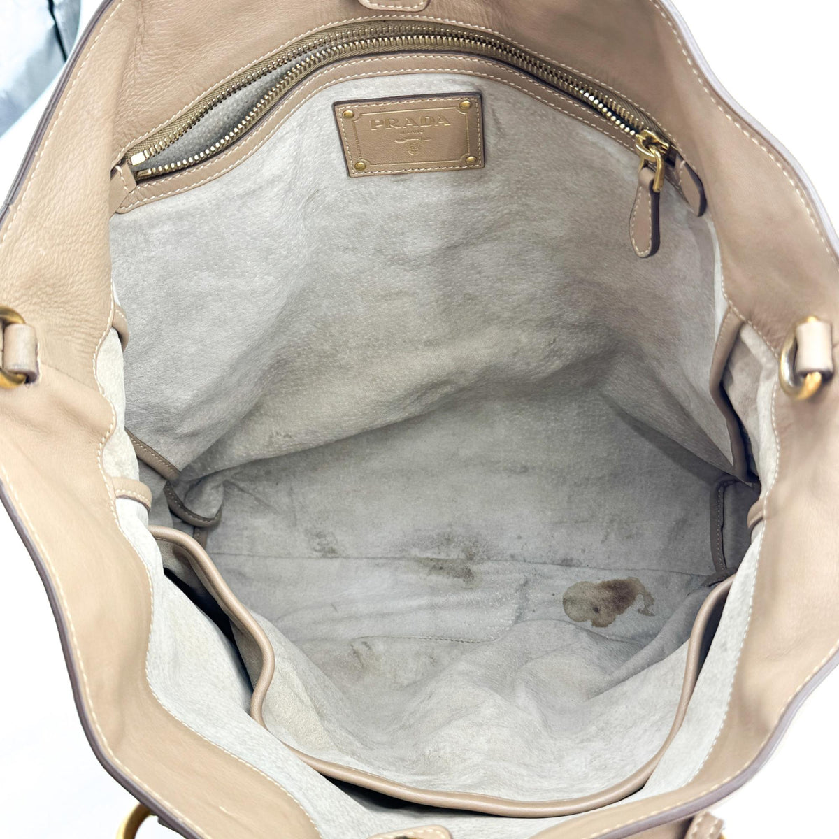 Prada Vitello Daino Tote Bag Brown