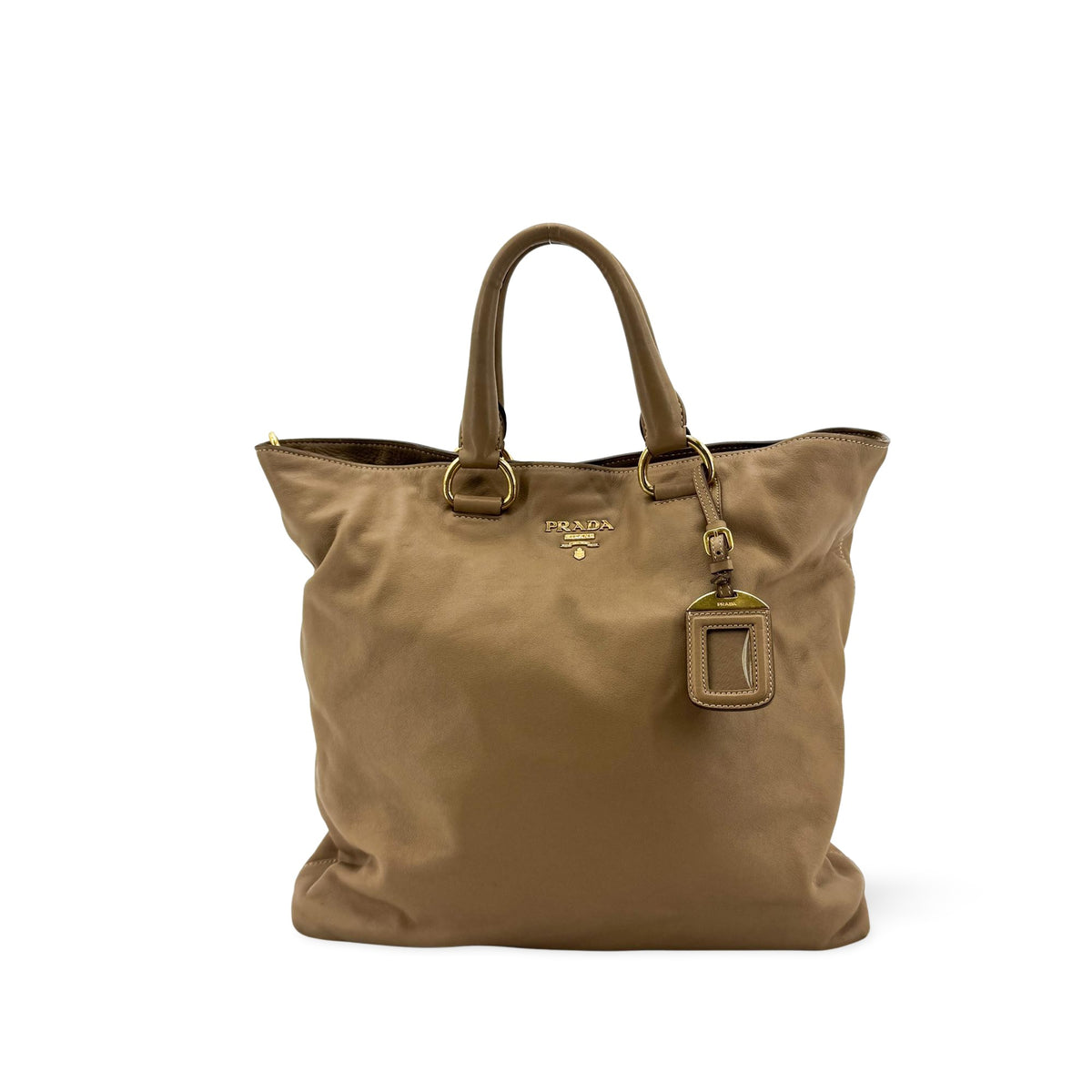 Prada Vitello Daino Tote Bag Brown