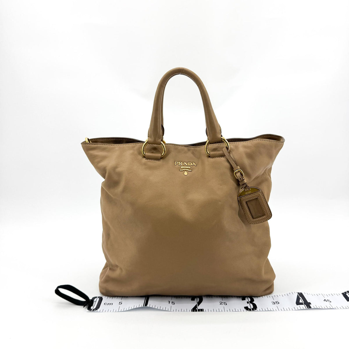 Prada Vitello Daino Tote Bag Brown