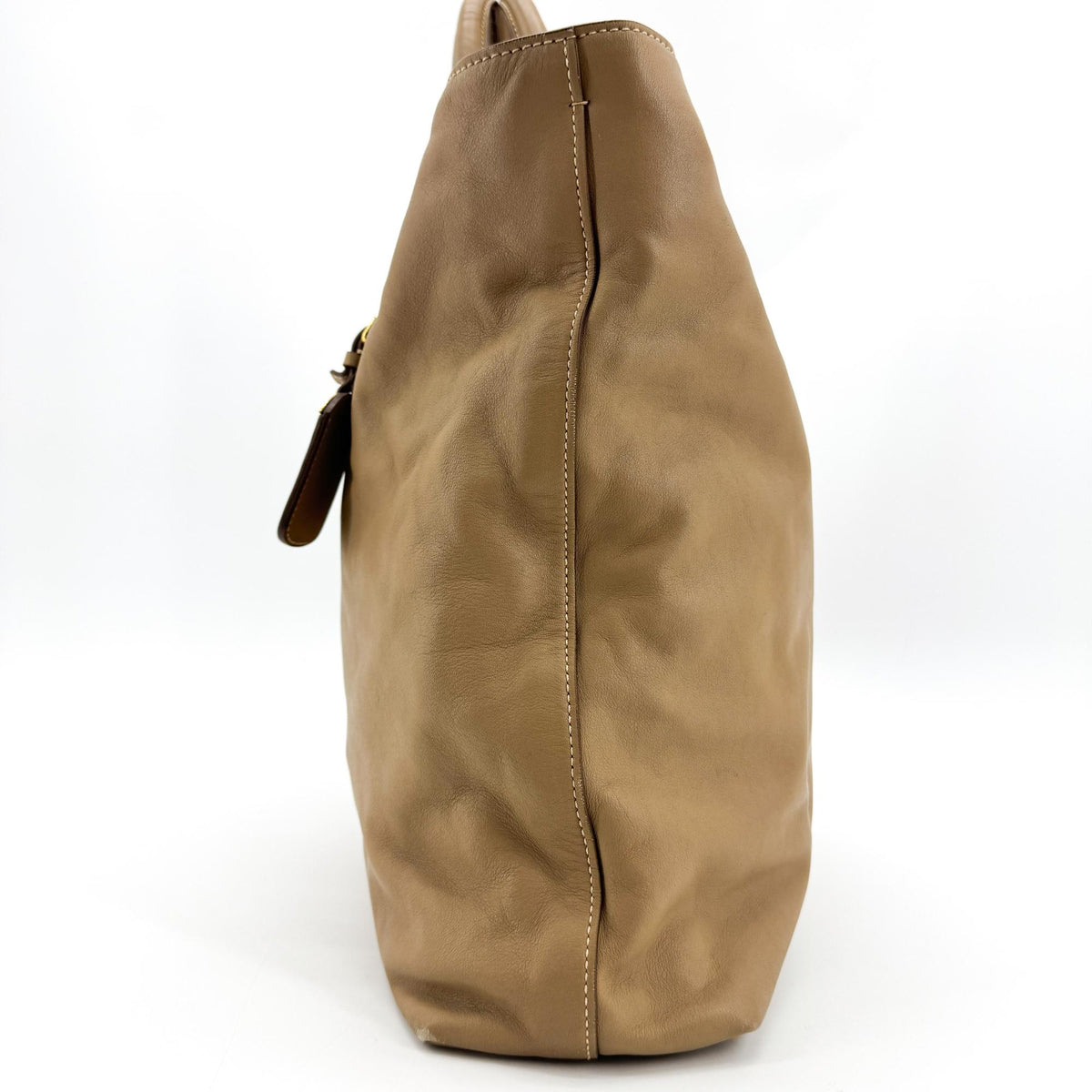 Prada Vitello Daino Tote Bag Brown