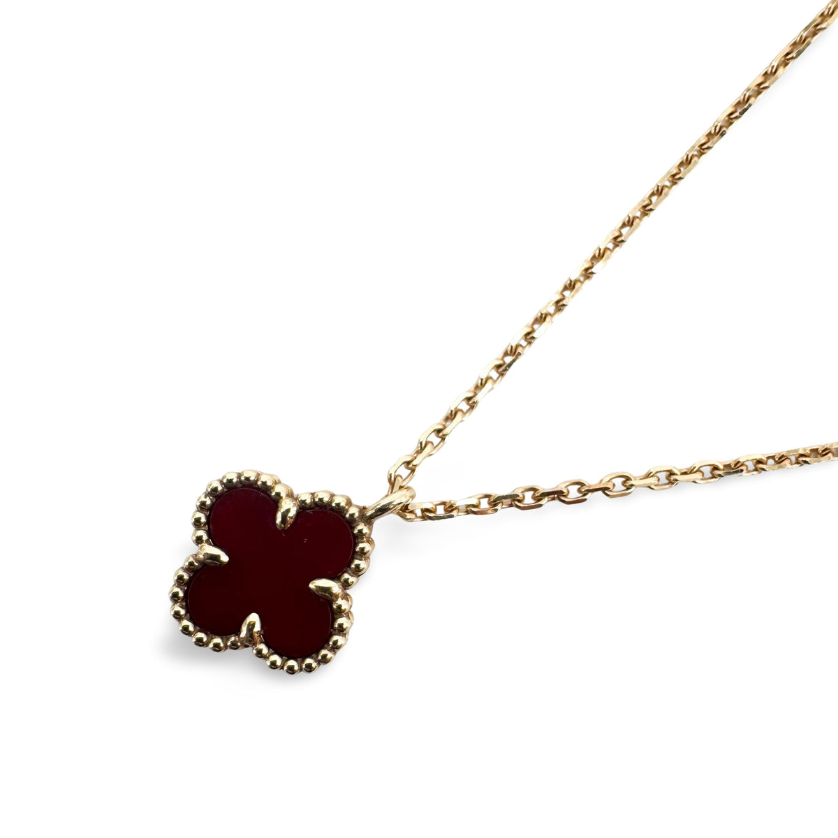 Van Cleef & Arpels Sweet Alhambra Pendant Yellow Gold Carnelian