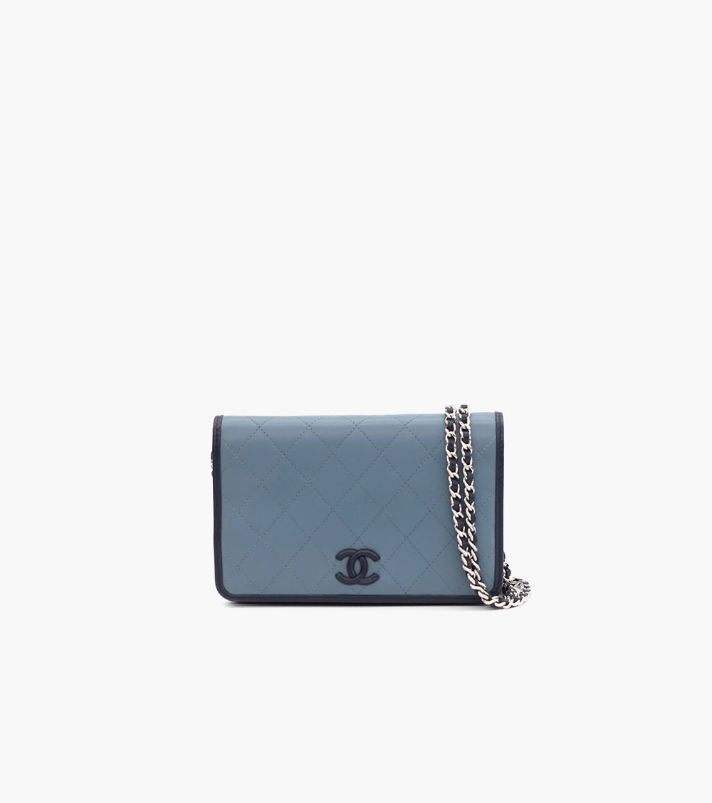 Chanel Blue Lambskin WOC Crossbody Bag