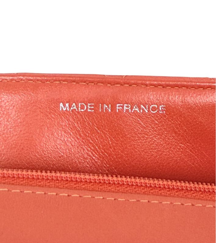 Chanel Orange Lambskin Quilted CC Top-Handle Tote Bag