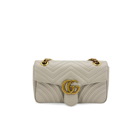 Gucci GG Marmont Mini Matelassé Crossbody Bag Light Gray