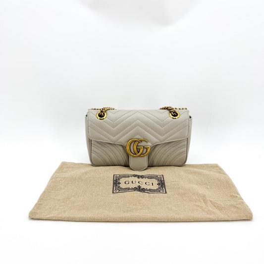 Gucci GG Marmont Mini Matelassé Crossbody Bag Light Gray