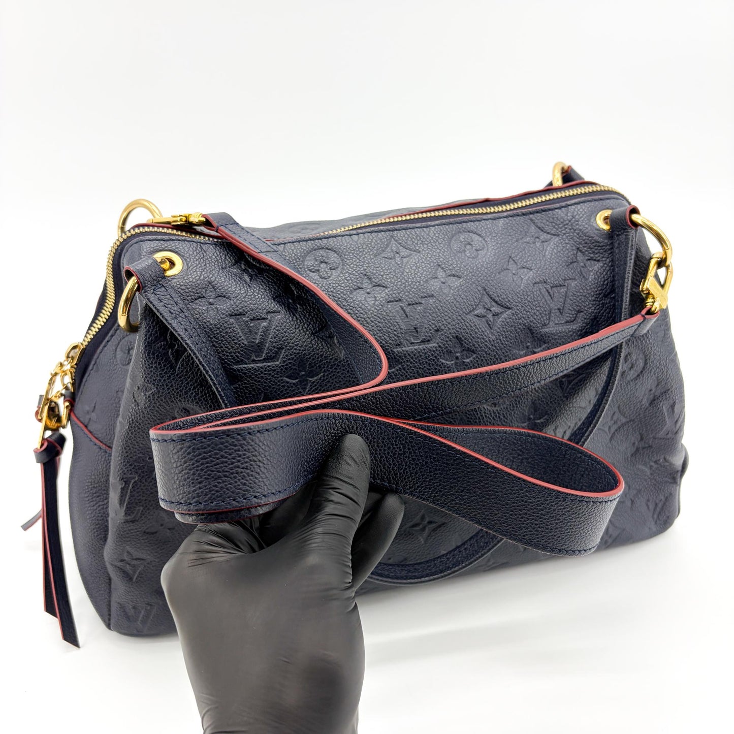 Louis Vuitton Monogram Empreinte Sully PM Marine Rouge