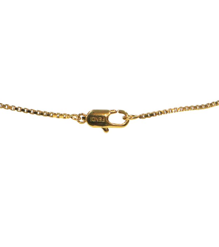 Fendi Lettering FENDI Gold Necklace