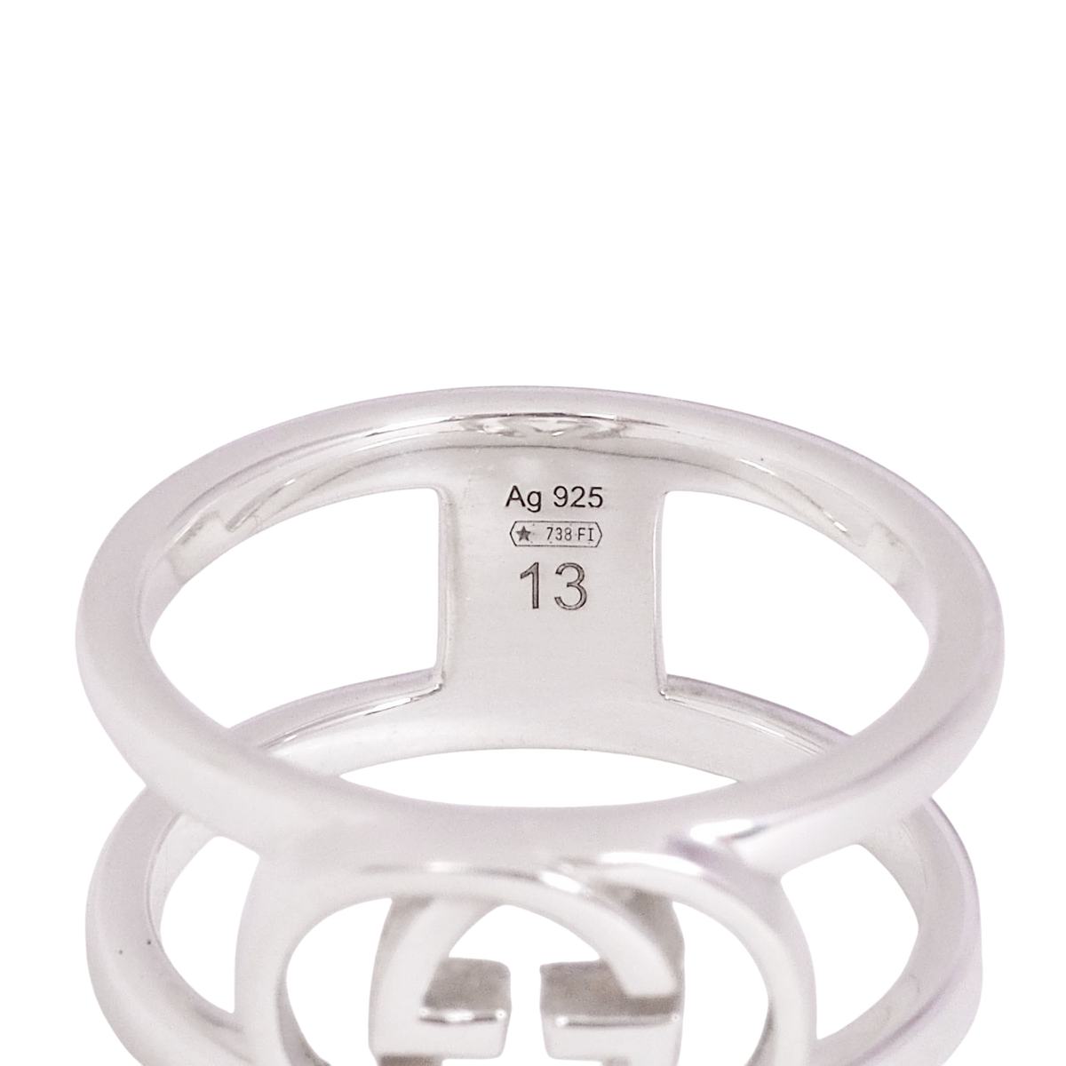 Gucci 295716 Interlocking Silver Ring