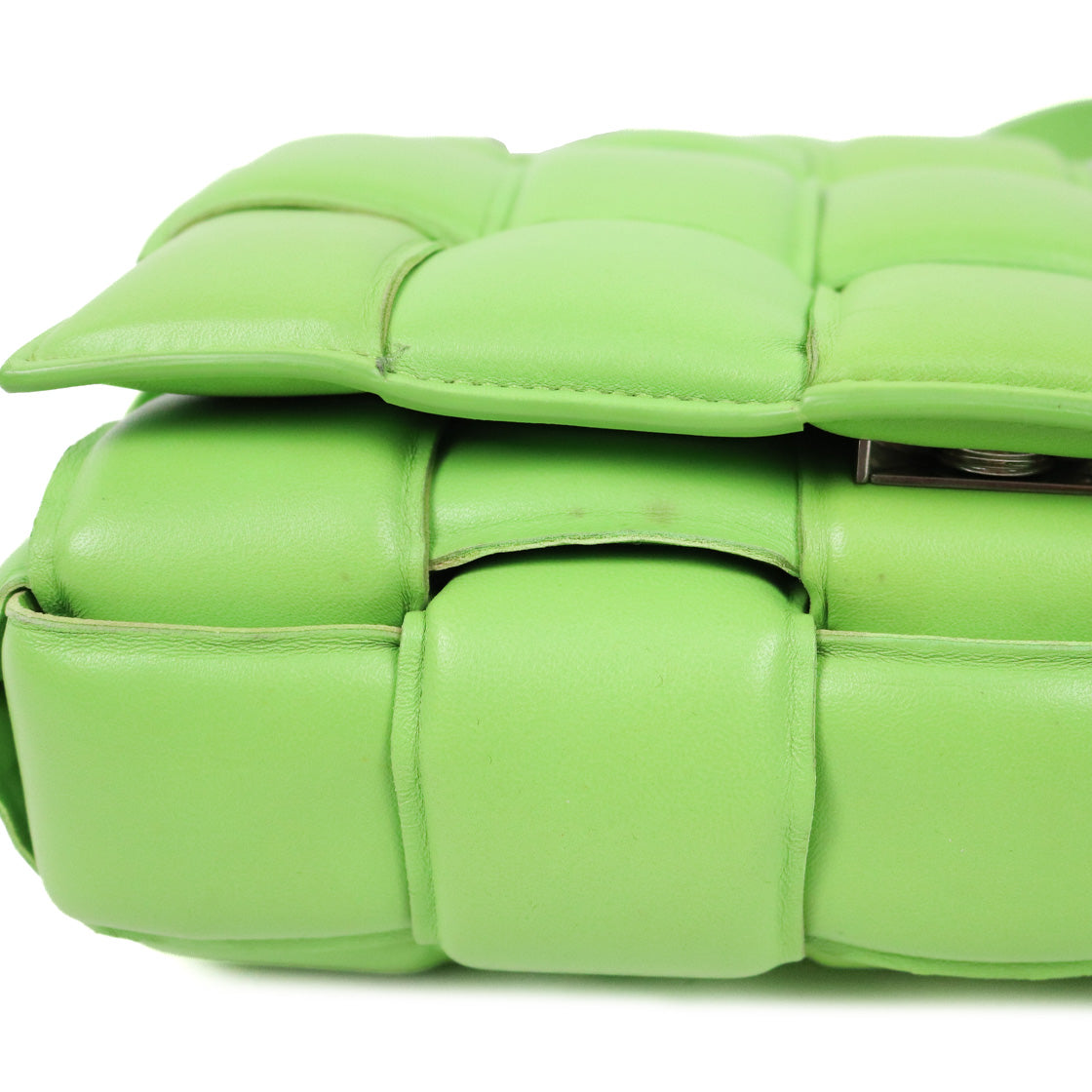 Bottega Veneta Green Leather Padded Cassette Bag