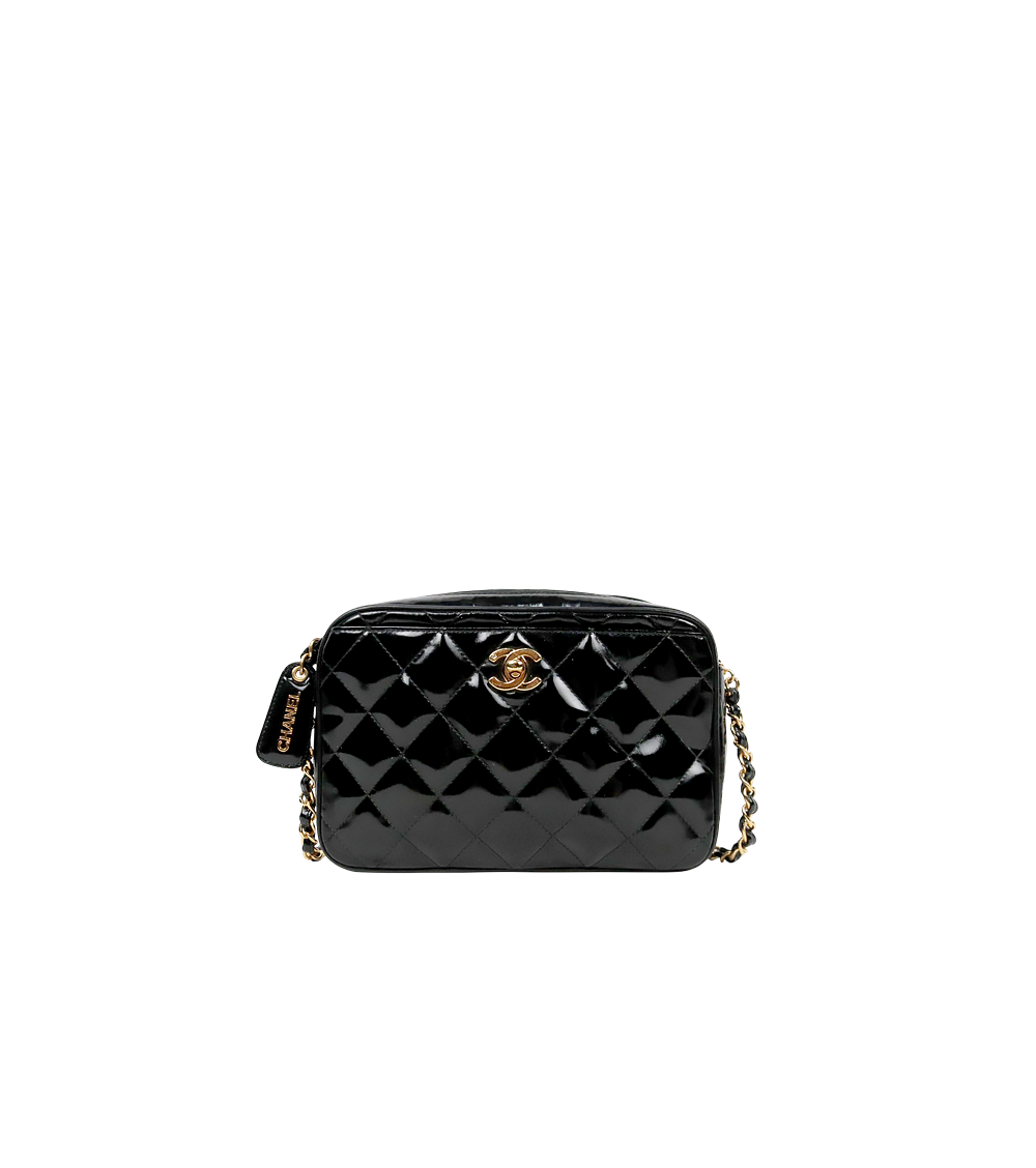 Chanel Black Faden Quilted CC Chain Shoulder Bag