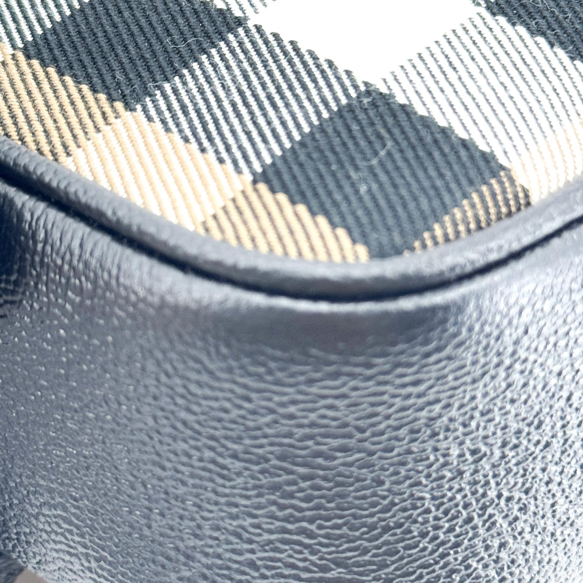 Burberry Vintage Check Leather Camera Bag Small Black