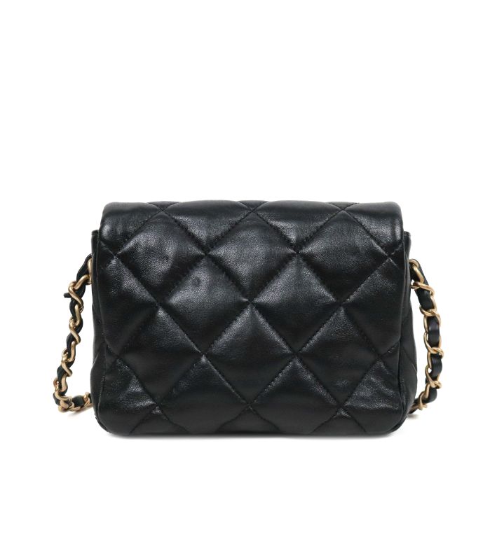 Chanel Black Lambskin Heart Turn-Lock Flap Shoulder Bag