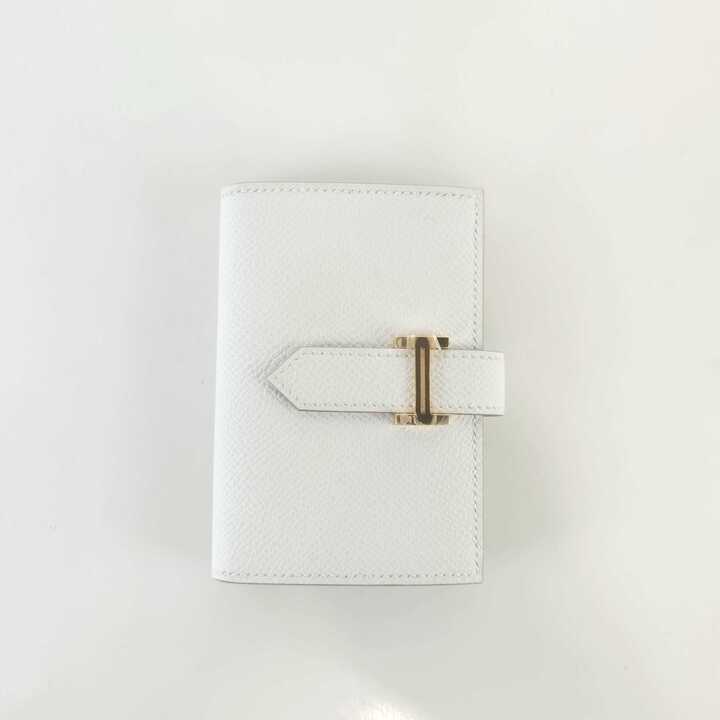 Mini Epsom Beane Wallet (White) B Engraving