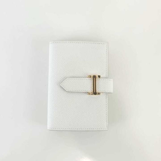 Mini Epsom Beane Wallet (White) B Engraving