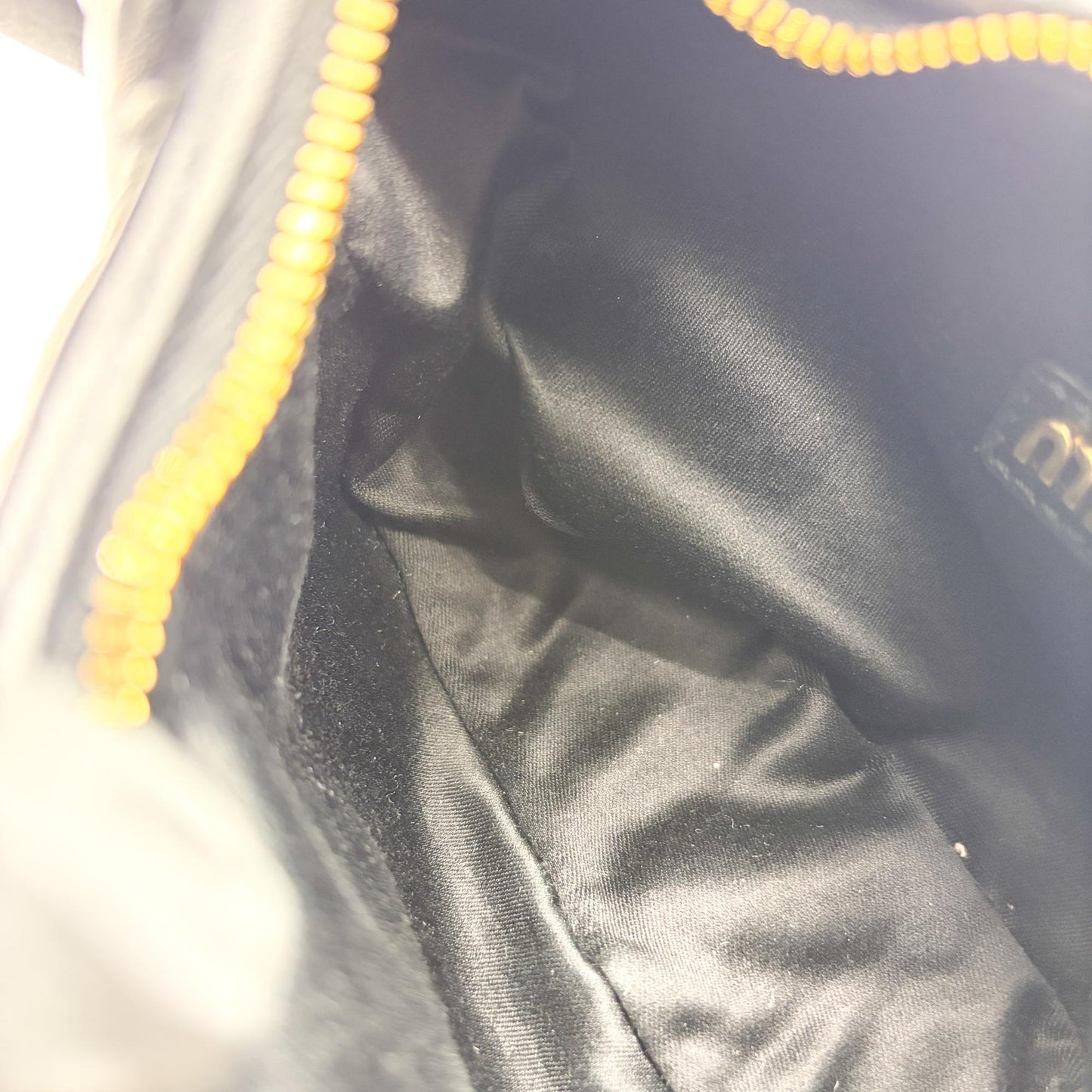 Miu Miu Wander Matelassé Napa Leather Mini Hobo Bag Black