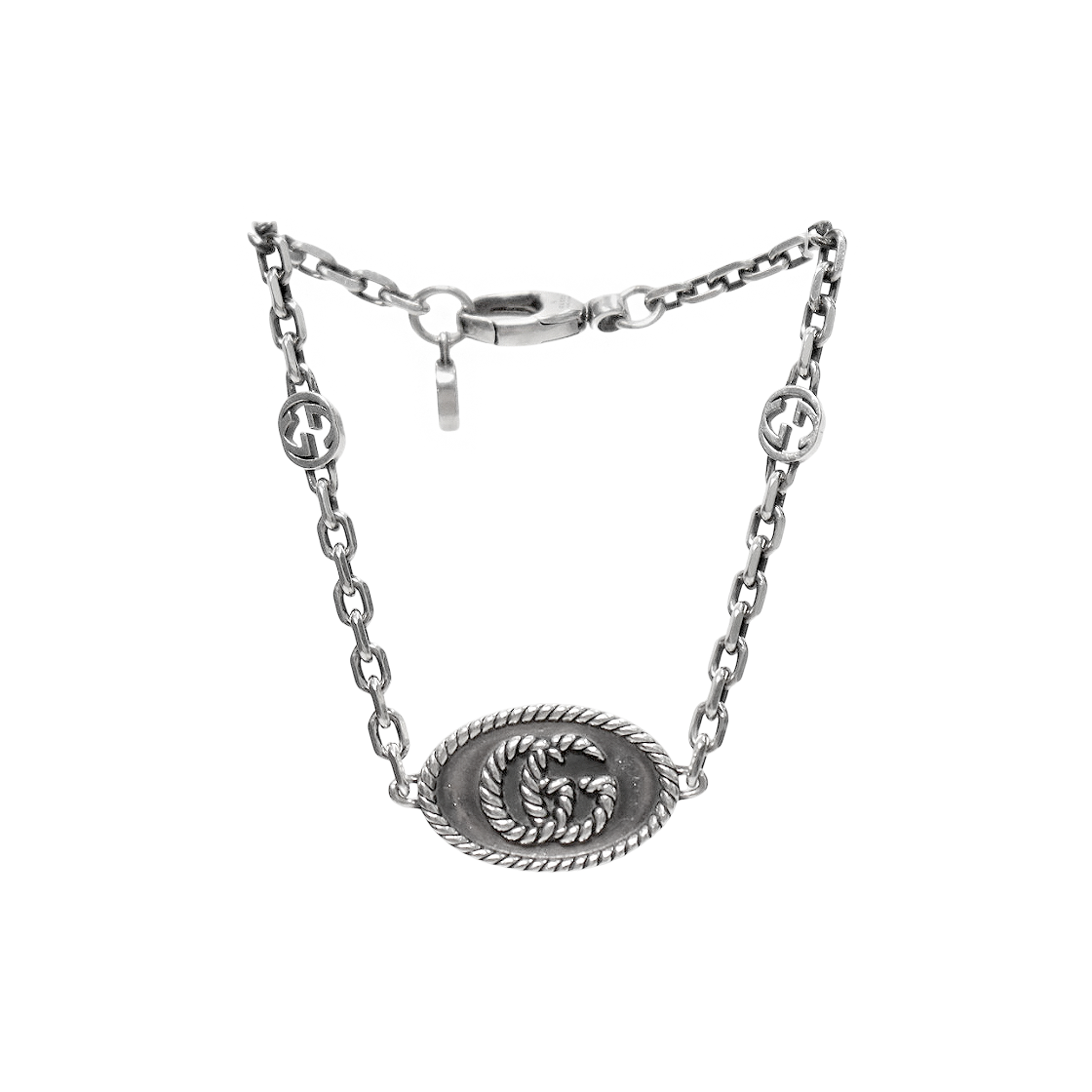 Gucci No. 17 Round Double G Silver Bracelet