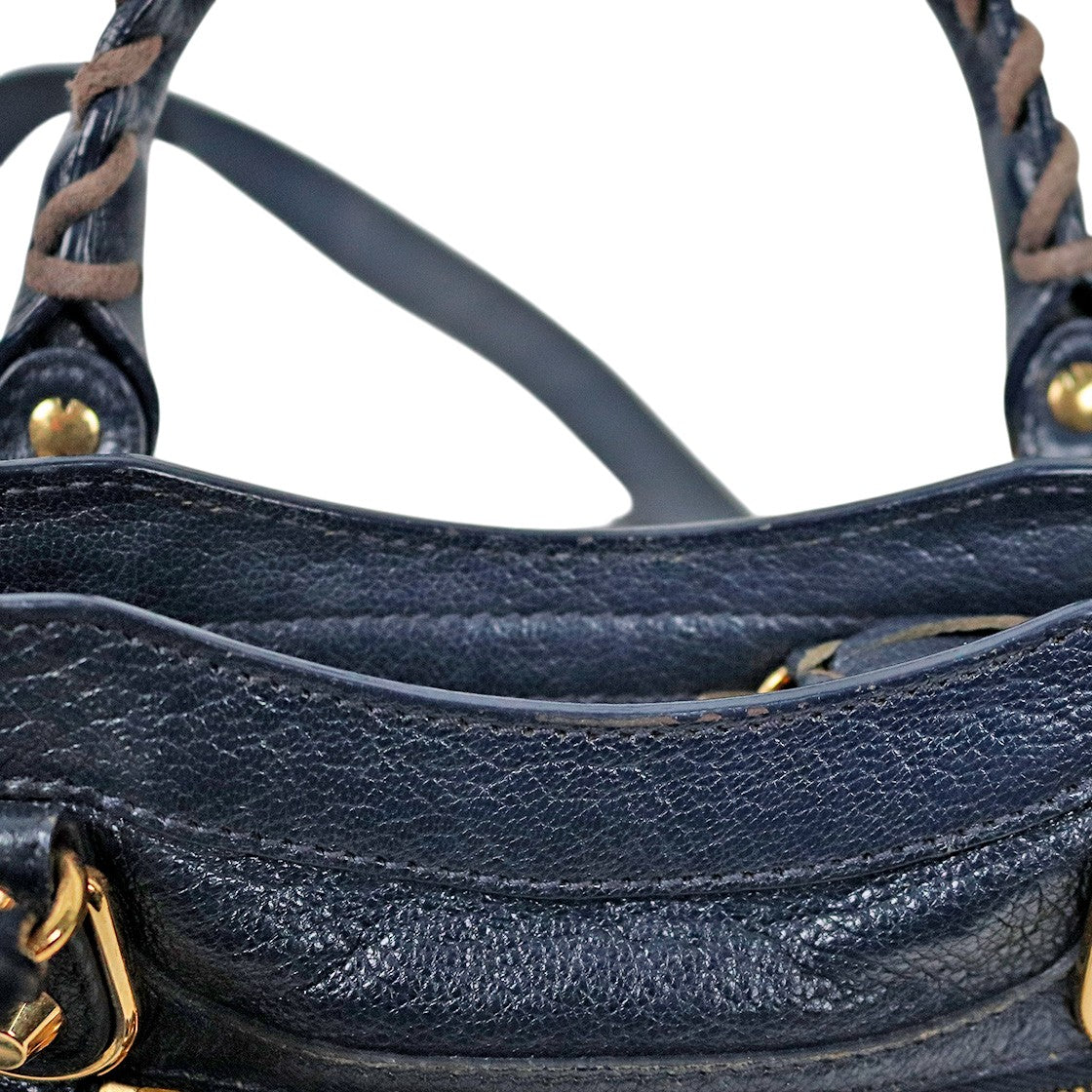 Balenciaga Navy Mini Edge Motor City Bag