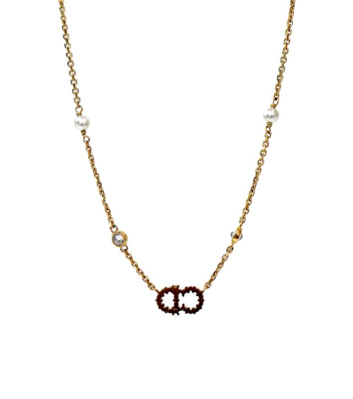 Dior Cubic Claire D Rune Gold Necklace