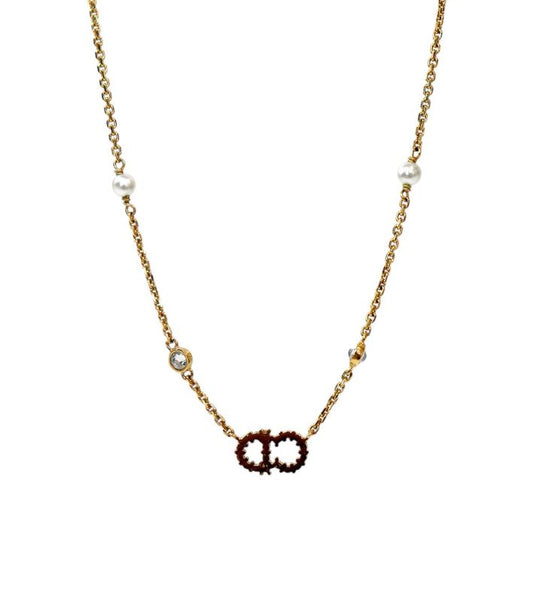 Dior Cubic Claire D Rune Gold Necklace