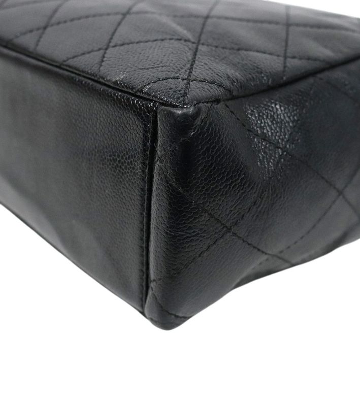 Chanel Black Caviar Quilted CC Chain Shoulder Bag