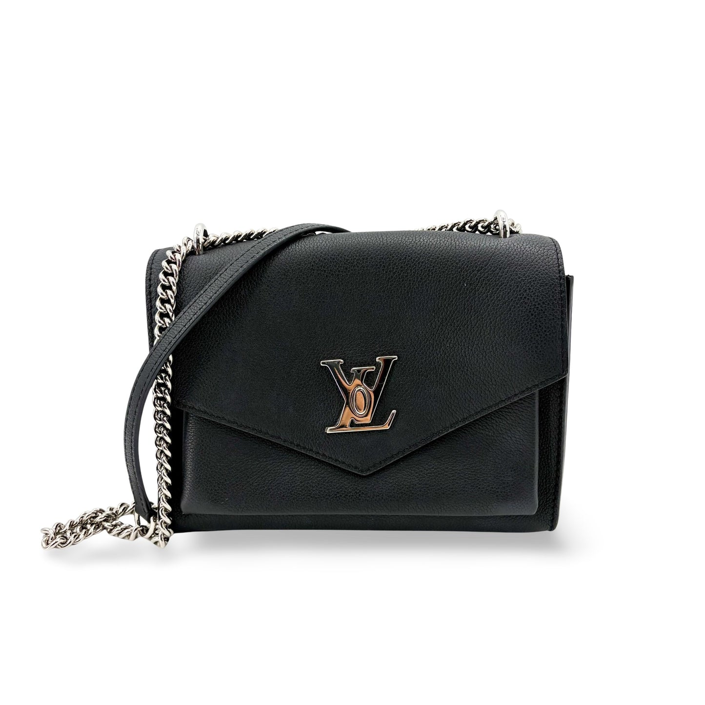Louis Vuitton My Lock Me BB Chain Bag Black Silver Hardware