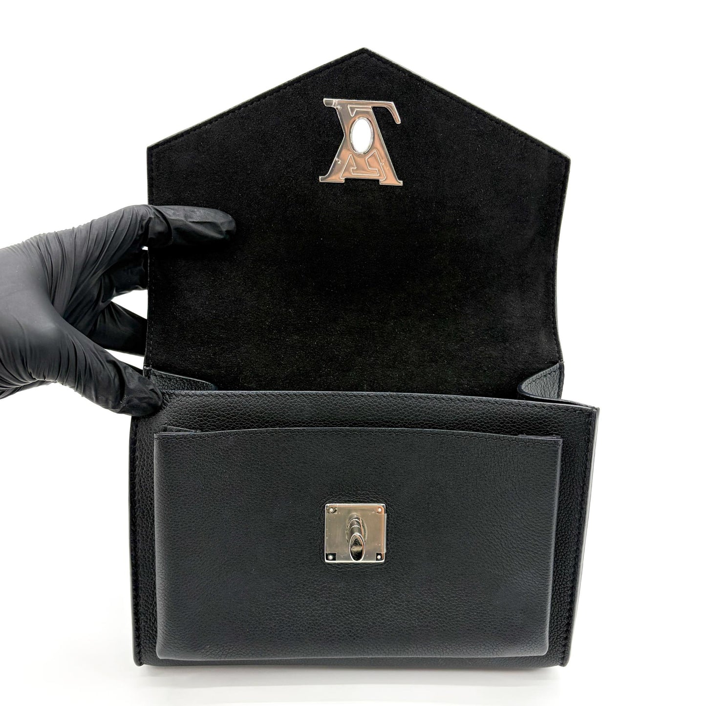 Louis Vuitton My Lock Me BB Chain Bag Black Silver Hardware