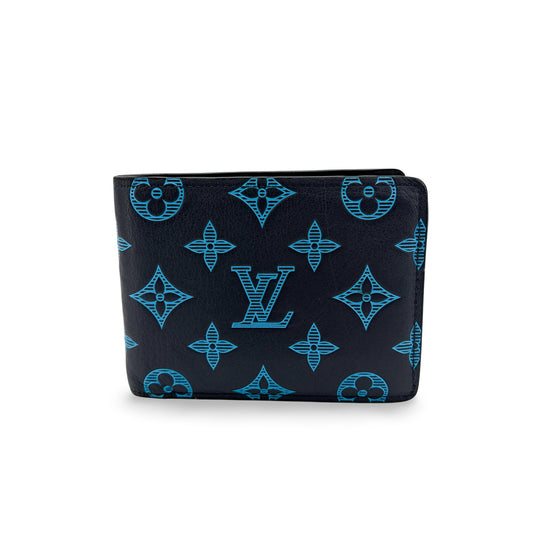 Louis Vuitton Multiple Wallet Navy Blue Monogram Shadow