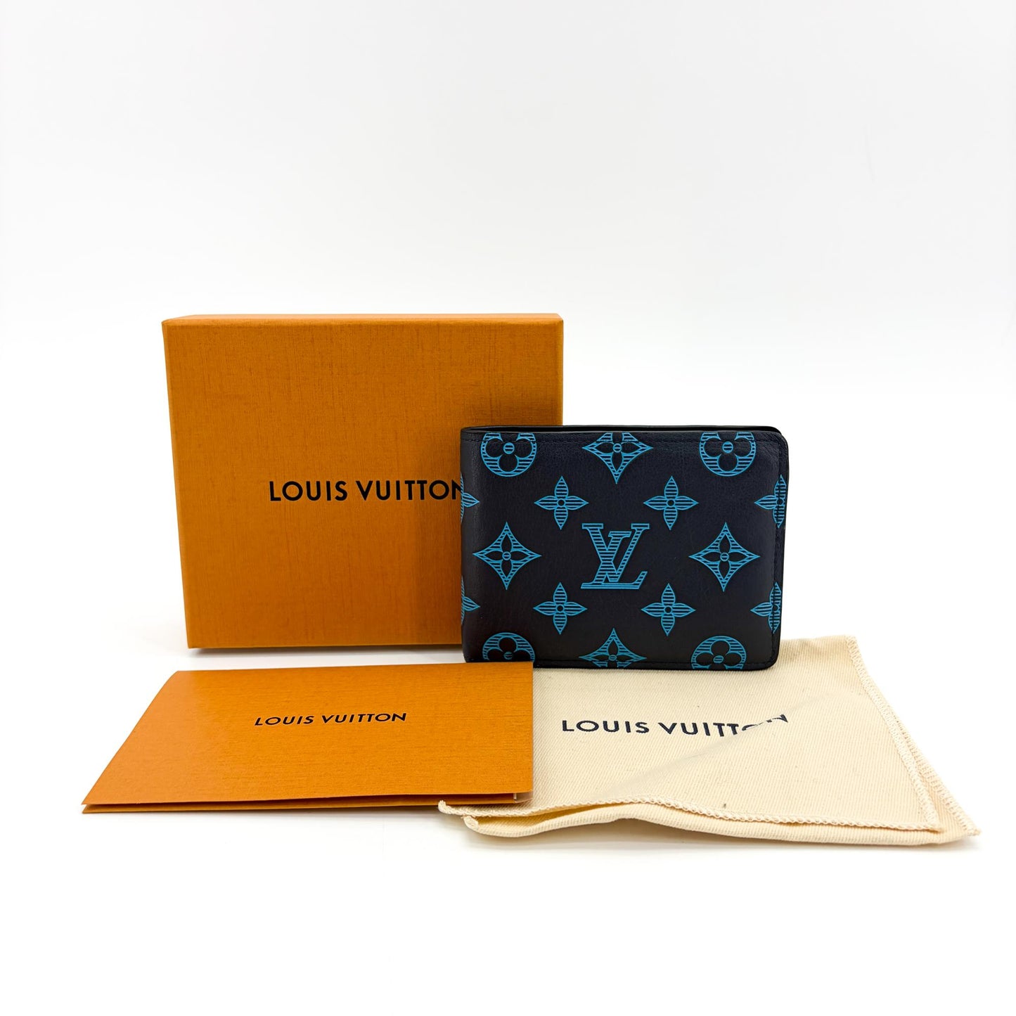 Louis Vuitton Multiple Wallet Navy Blue Monogram Shadow