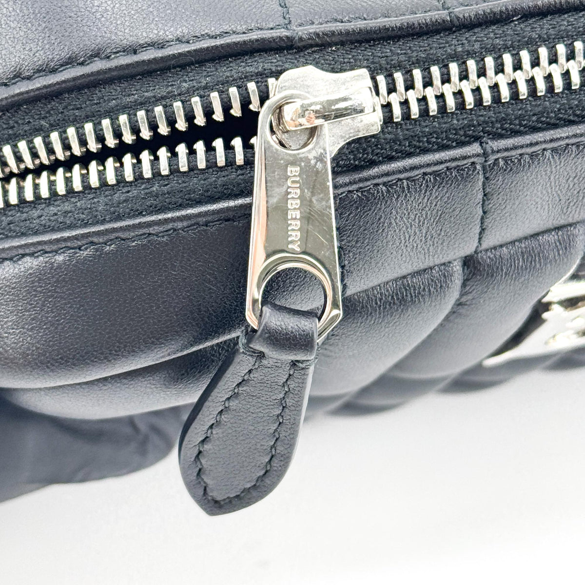 Burberry Mini Lola Quilted Leather Camera Bag Silver Hardware Black