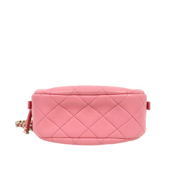Chanel Pink Quilted Studded Big CC Camera Bag