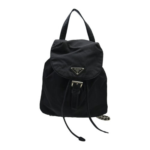 Prada Tessuto Chain Drawstring Backpack/Shoulder Bag