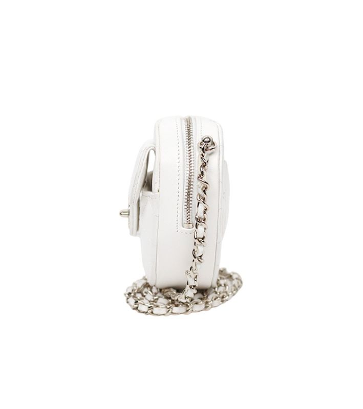 Chanel White Small Heart Crossbody Bag