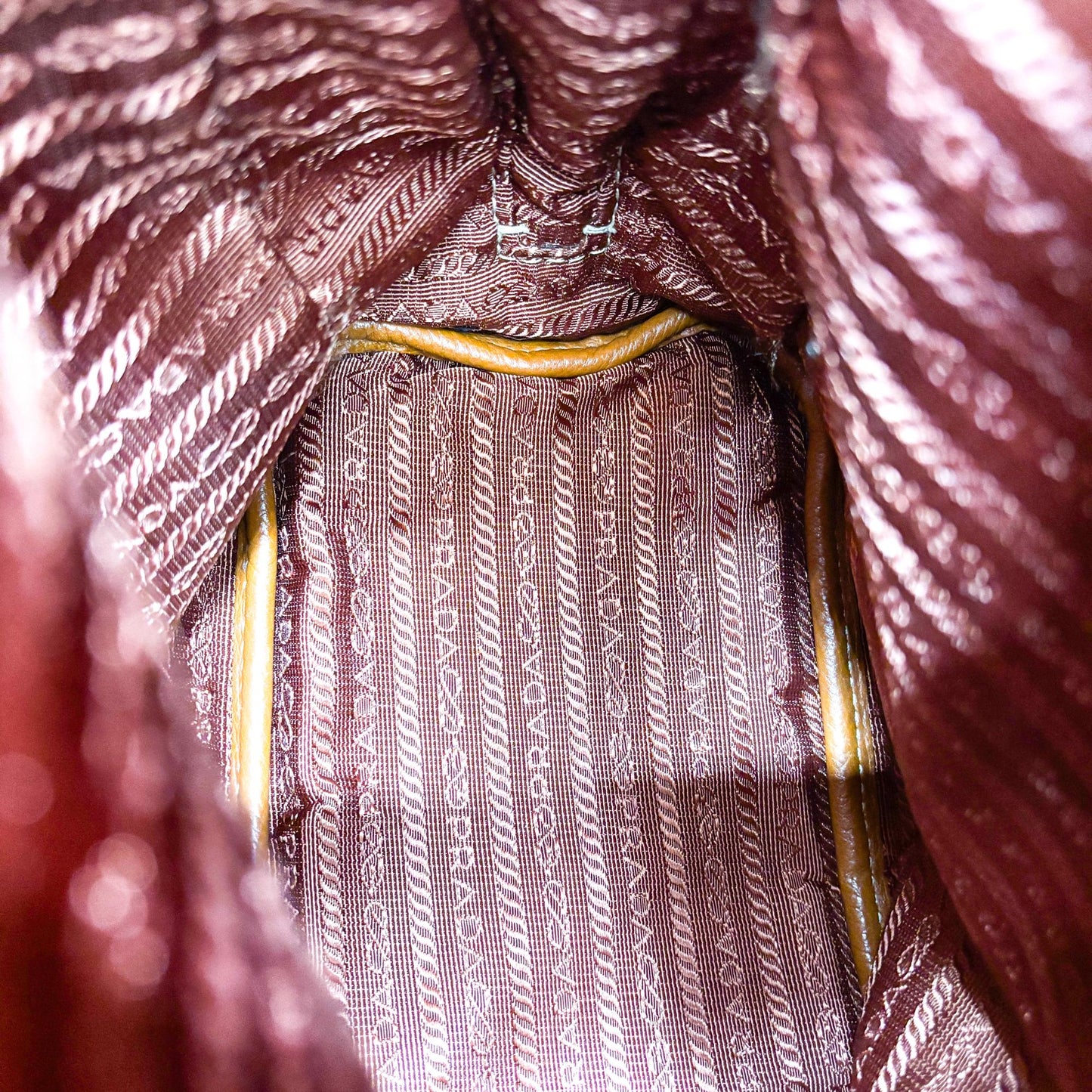 Prada Vitello Daino Tote Bag Brown