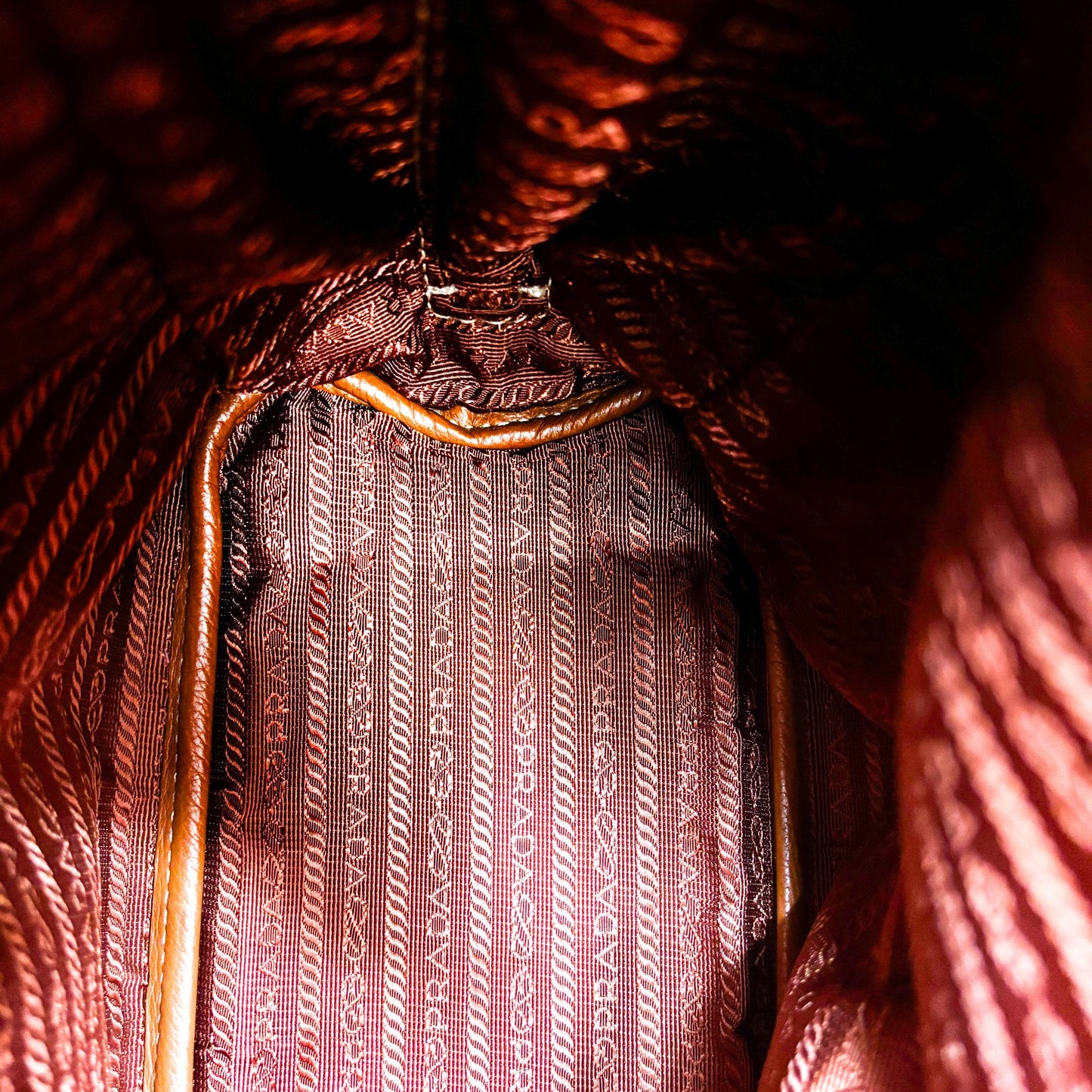 Prada Vitello Daino Tote Bag Brown