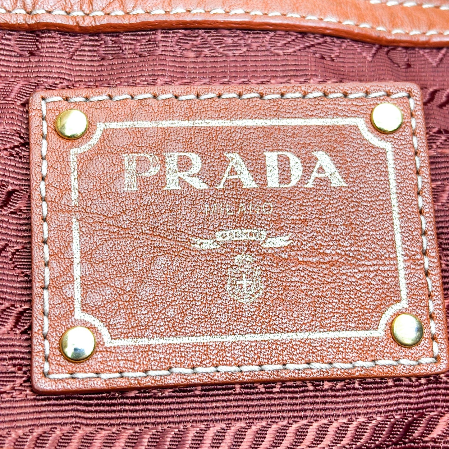 Prada Vitello Daino Tote Bag Brown