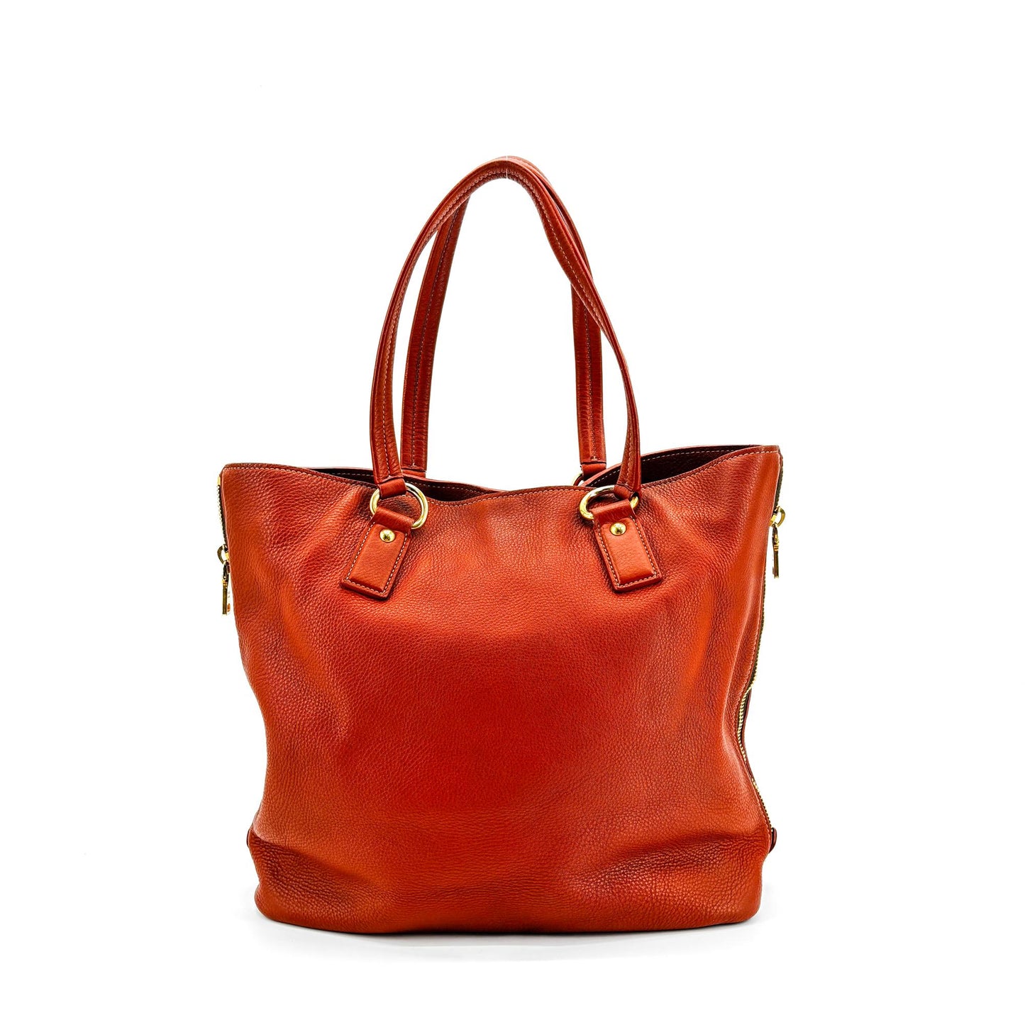 Prada Vitello Daino Tote Bag Brown